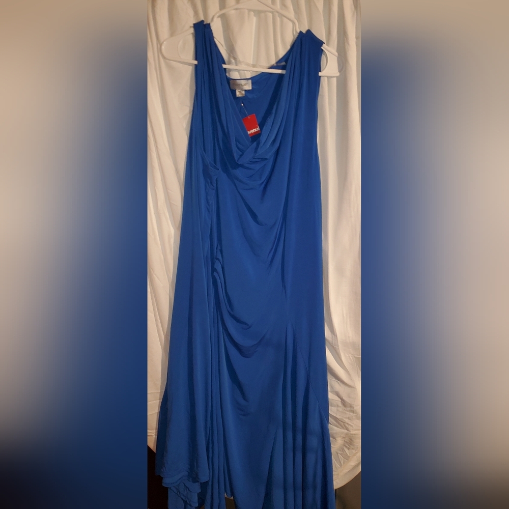 Dress Women’s Plus Size 30/32 Avenue Blue Cowl Neck Midi Formal Casual 4x